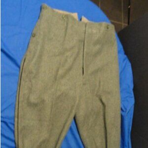 VTG SWISS MILITARY WWII WOOL BLUE NCO INFANTRY BLACK STRIPE sz TROUSERS